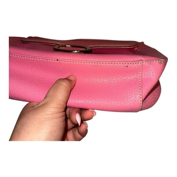 Anne Klein Pink Leather Handbag Purse Shoulder Bag Barbie Y2k - Picture 4 of 7